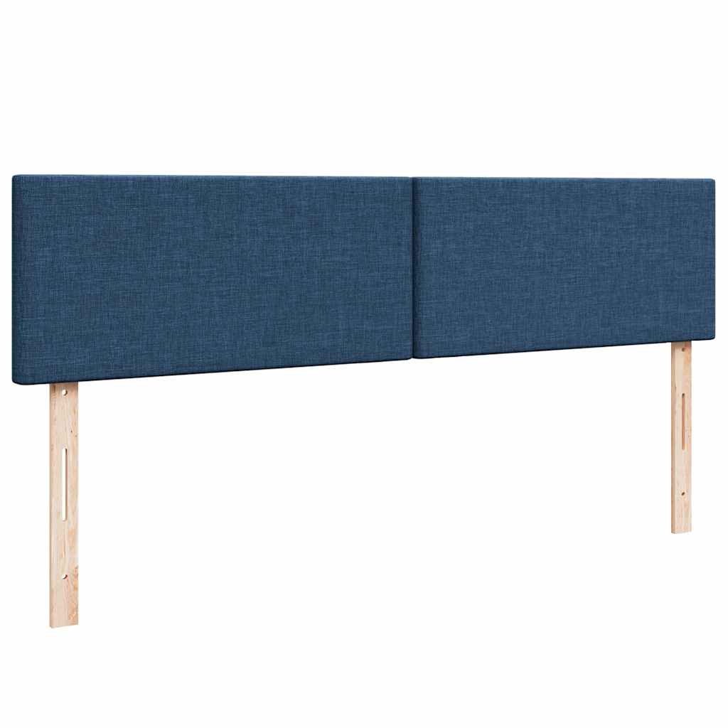 Struttura Letto Pouf con Materassi Blu 200x200 cm in Tessuto | homemem39