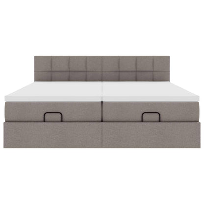 Struttura Letto Pouf con Materassi Tortora 160x200cm in Tessuto | homemem39