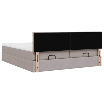 Struttura Letto Pouf con Materassi Tortora 160x200cm in Tessuto | homemem39