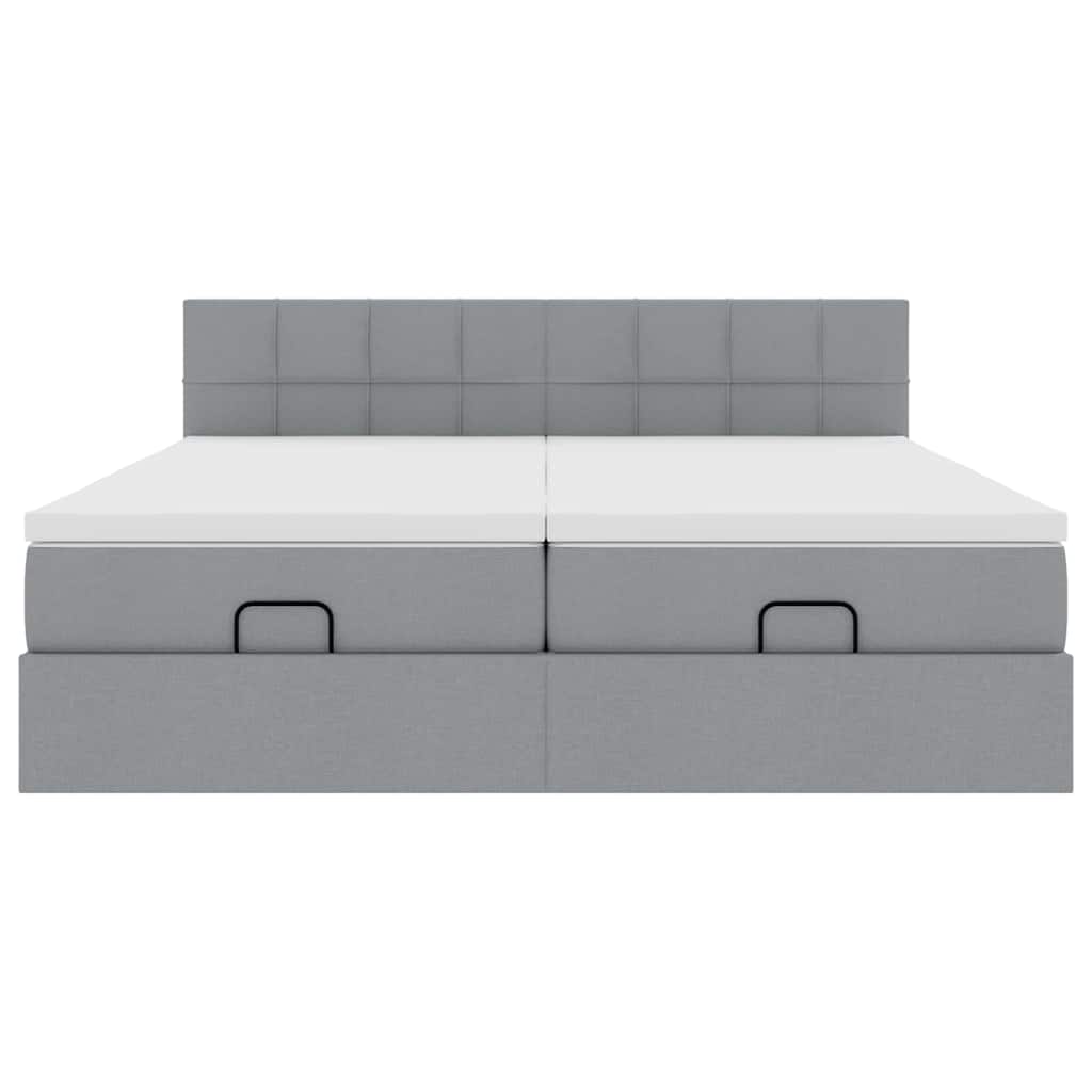 Struttura Letto Pouf con Materassi 180x200 cm in Tessuto - homemem39