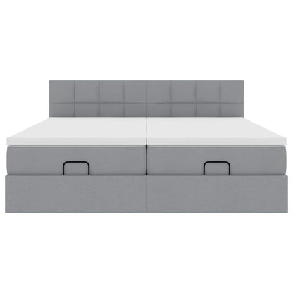 Struttura Letto Pouf con Materassi 180x200 cm in Tessuto - homemem39