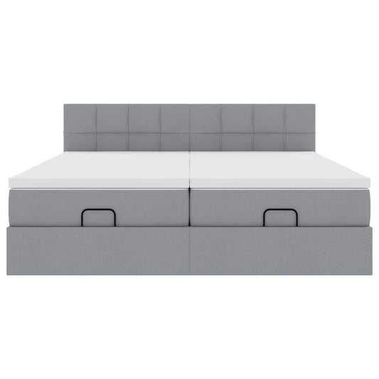 Struttura Letto Pouf con Materassi 180x200 cm in Tessuto
