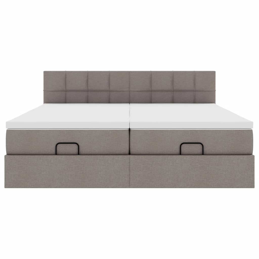 Struttura Letto Pouf con Materassi Tortora 180x200cm in Tessuto | homemem39