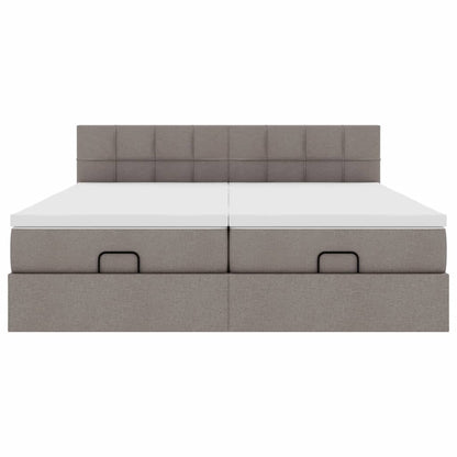 Struttura Letto Pouf con Materassi Tortora 180x200cm in Tessuto | homemem39