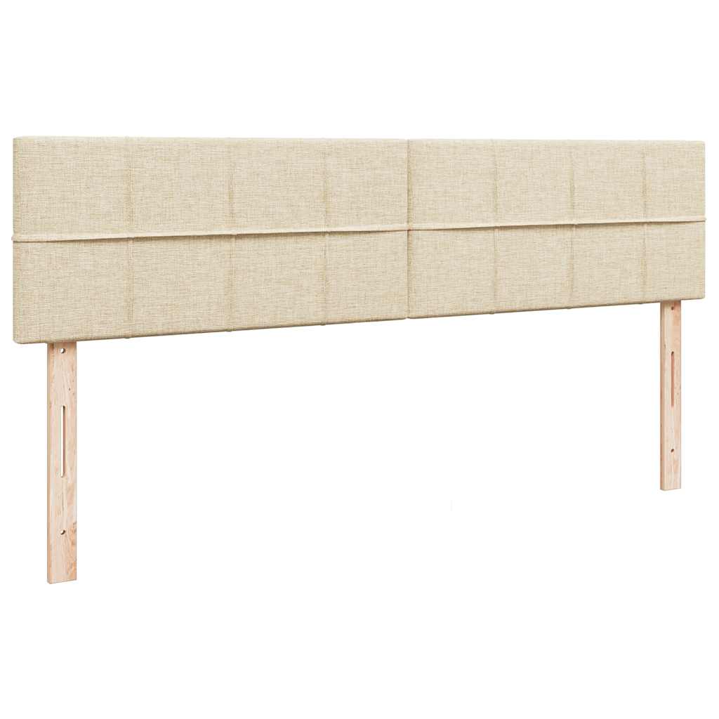 Struttura Letto Pouf con Materassi Crema 180x200 cm in Tessuto | homemem39