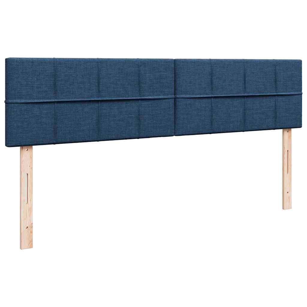 Struttura Letto Pouf con Materassi Blu 200x200 cm in Tessuto | homemem39
