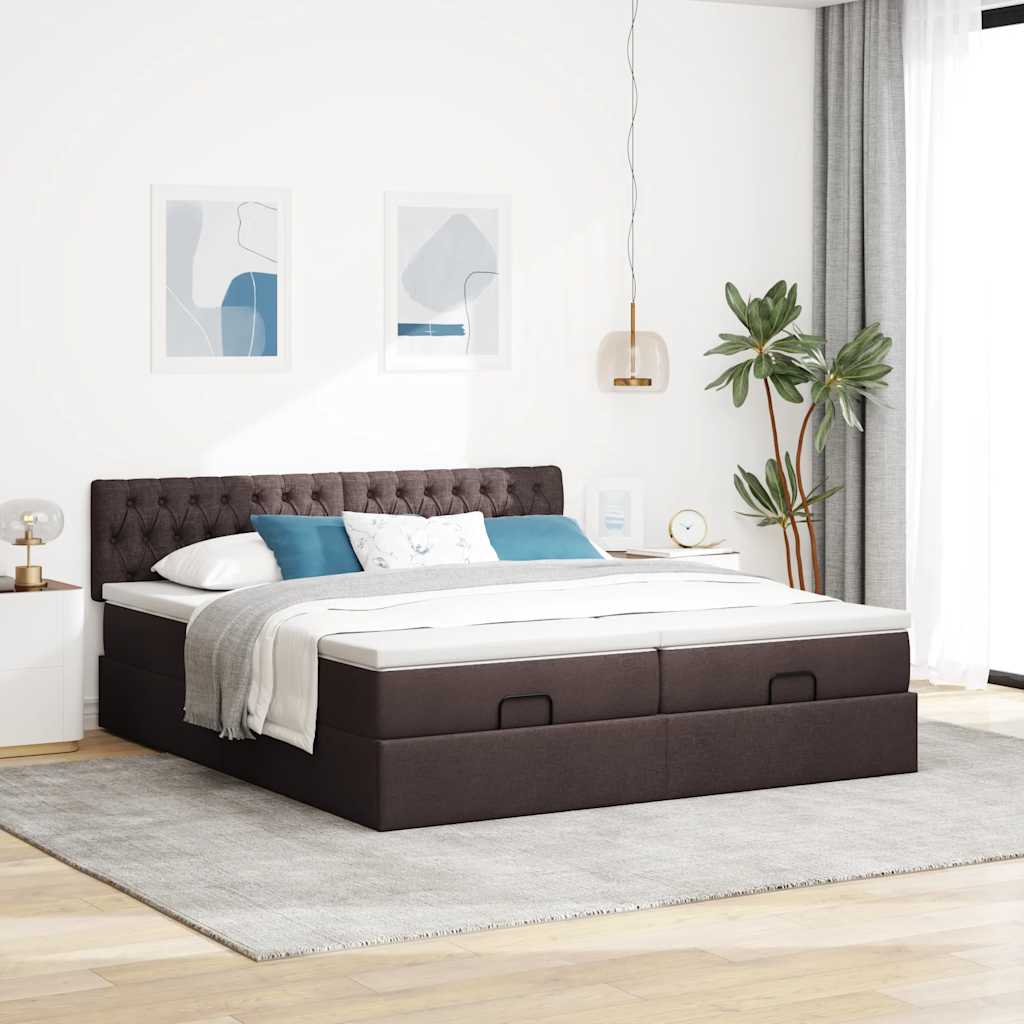 Struttura Letto Pouf con Materassi 180x200 cm in Tessuto | homemem39