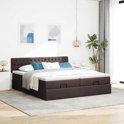 Struttura Letto Pouf con Materassi 180x200 cm in Tessuto | homemem39