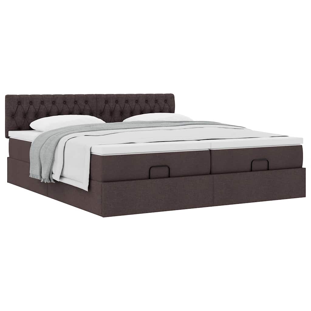 Struttura Letto Pouf con Materassi 180x200 cm in Tessuto | homemem39