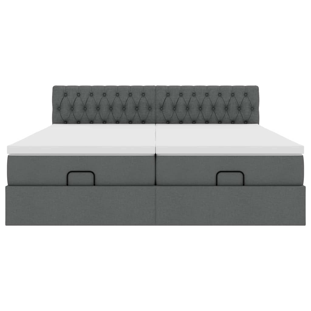 Struttura Letto Pouf con Materassi 200x200 cm in Tessuto