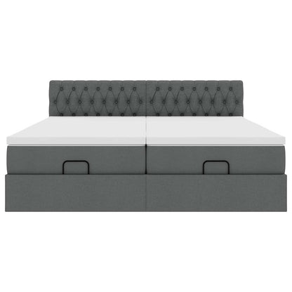 Struttura Letto Pouf con Materassi 200x200 cm in Tessuto