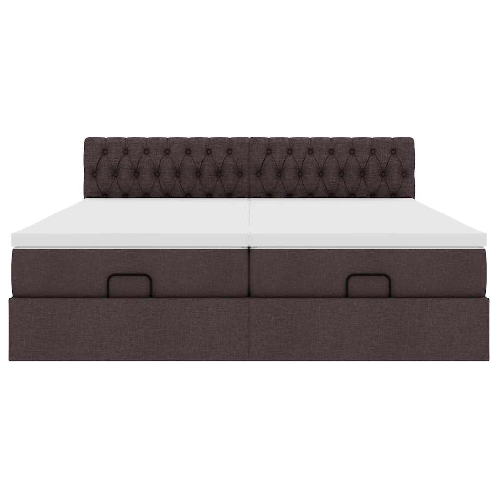 Struttura Letto Pouf con Materassi 200x200 cm in Tessuto - homemem39