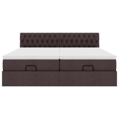 Struttura Letto Pouf con Materassi 200x200 cm in Tessuto - homemem39
