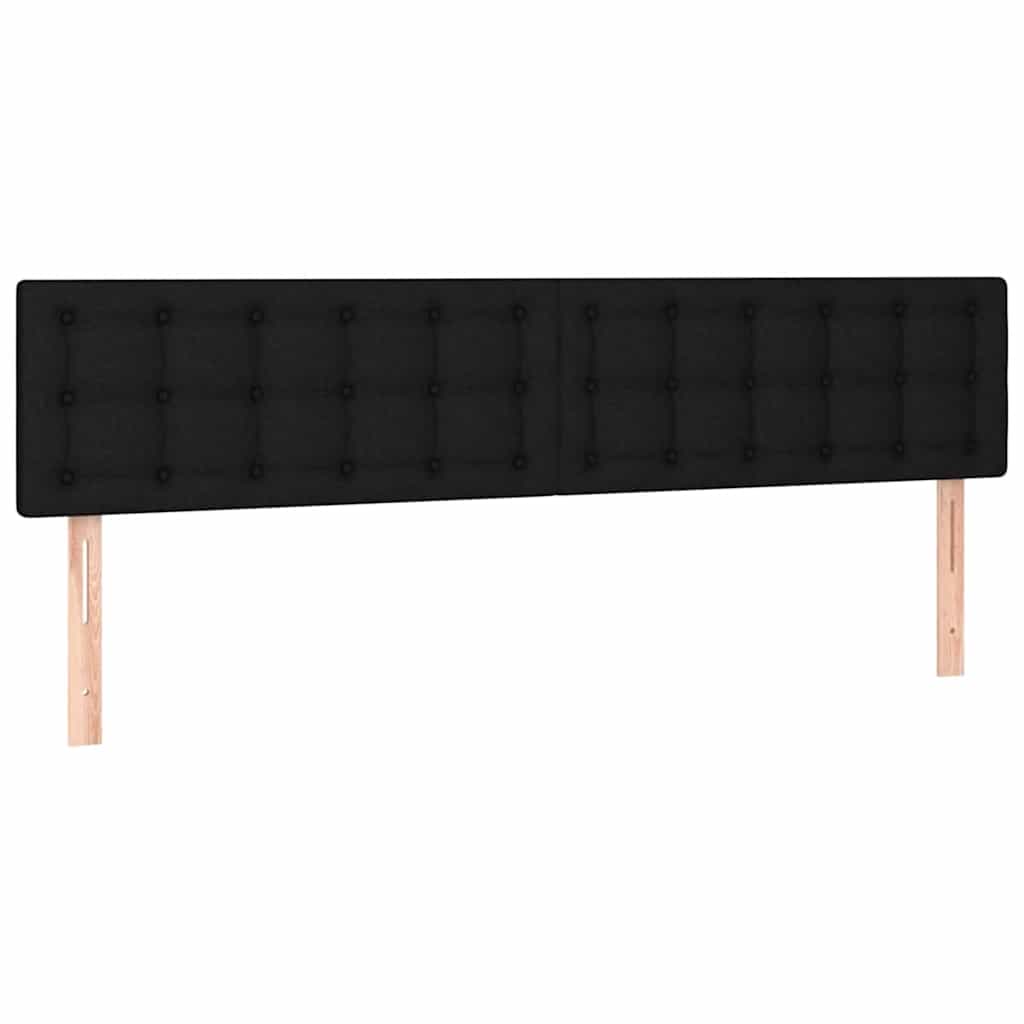 Struttura Letto Pouf con Materassi Nero 160x200 cm in Tessuto | homemem39
