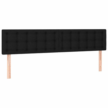 Struttura Letto Pouf con Materassi Nero 160x200 cm in Tessuto | homemem39