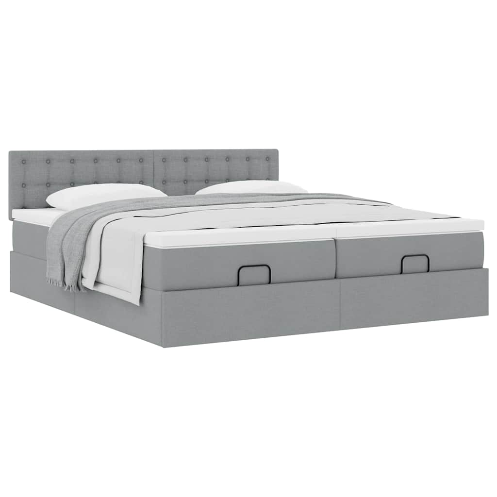 Struttura Letto Pouf con Materassi 180x200 cm in Tessuto | homemem39