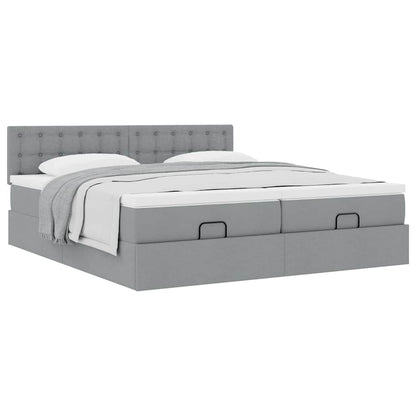 Struttura Letto Pouf con Materassi 180x200 cm in Tessuto | homemem39