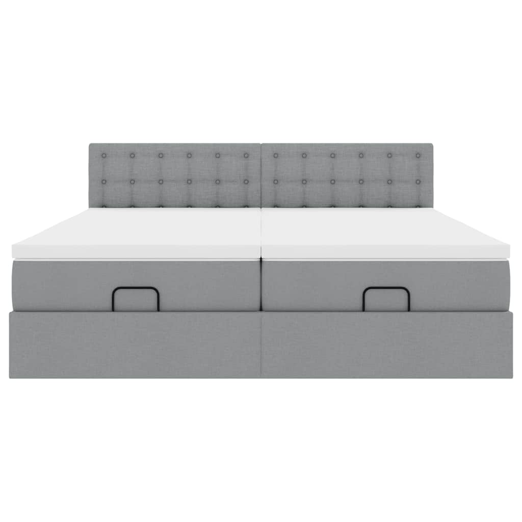 Struttura Letto Pouf con Materassi 180x200 cm in Tessuto | homemem39