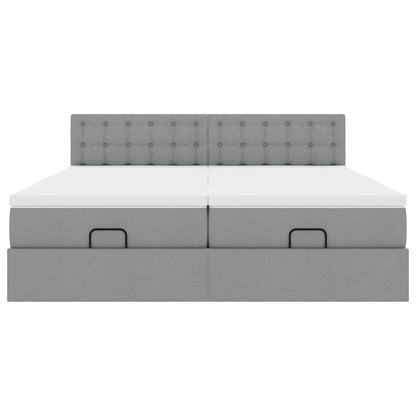 Struttura Letto Pouf con Materassi 180x200 cm in Tessuto | homemem39