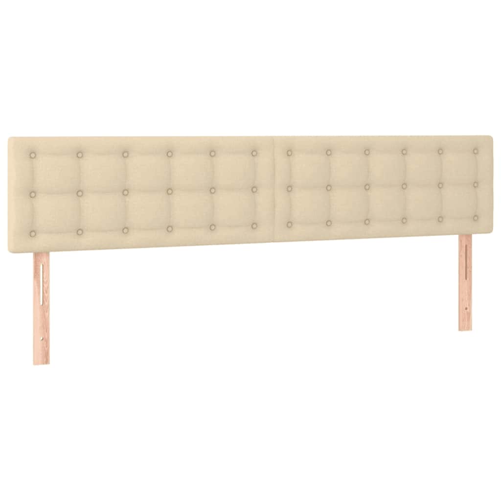 Struttura Letto Pouf con Materassi Crema 180x200 cm in Tessuto | homemem39