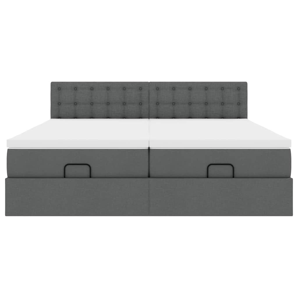 Struttura Letto Pouf con Materassi 200x200 cm in Tessuto