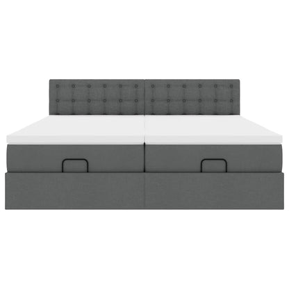Struttura Letto Pouf con Materassi 200x200 cm in Tessuto