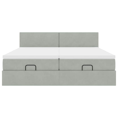 Struttura Letto Pouf con Materassi 160x200 cm in Velluto