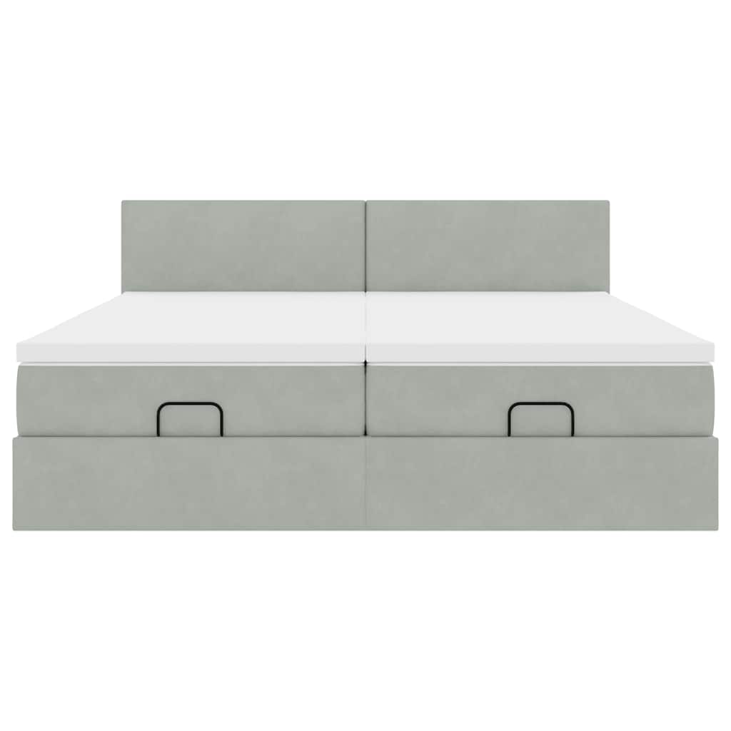 Struttura Letto Pouf con Materassi 160x200 cm in Velluto