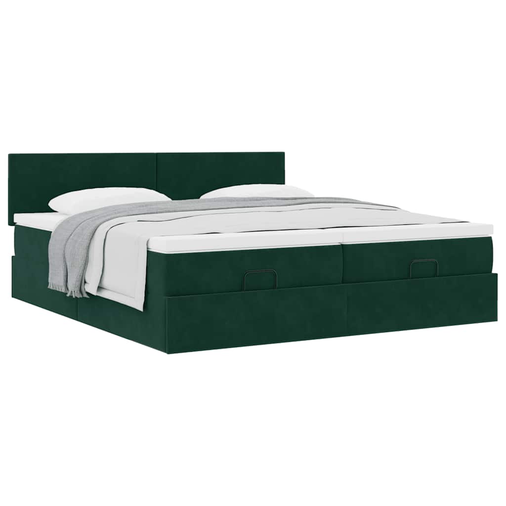 Struttura Letto Pouf con Materassi 160x200 cm Velluto | homemem39