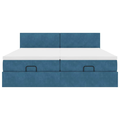 Struttura Letto Pouf con Materassi 160x200 cm Velluto