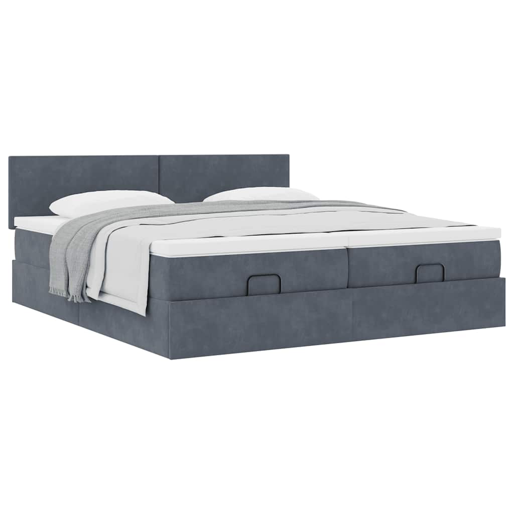 Struttura Letto Pouf con Materassi 180x200 cm Velluto | homemem39