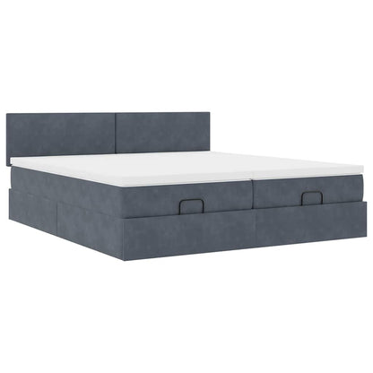 Struttura Letto Pouf con Materassi 180x200 cm Velluto | homemem39