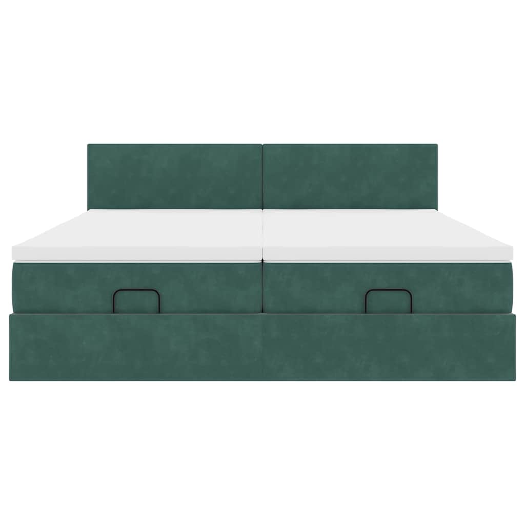 Struttura Letto Pouf con Materassi 180x200 cm Velluto