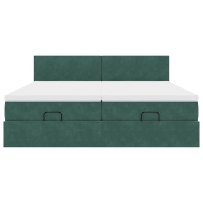 Struttura Letto Pouf con Materassi 180x200 cm Velluto