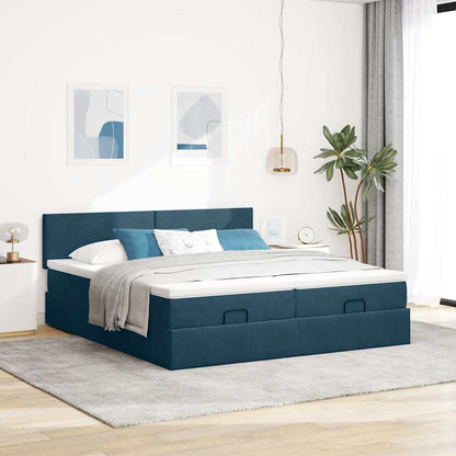 Struttura Letto Pouf con Materassi 180x200 cm Velluto
