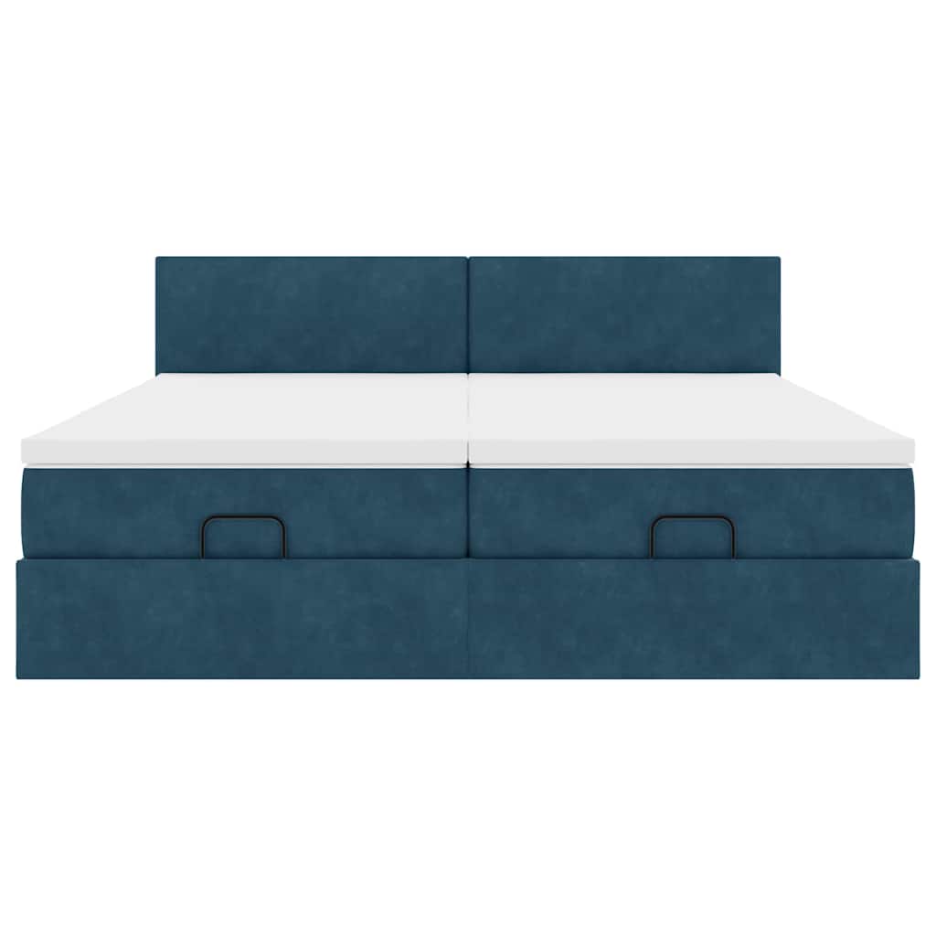 Struttura Letto Pouf con Materassi 180x200 cm Velluto