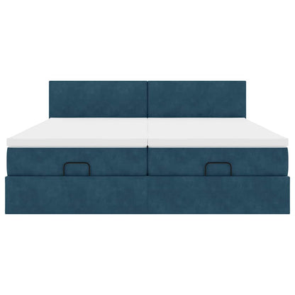 Struttura Letto Pouf con Materassi 180x200 cm Velluto