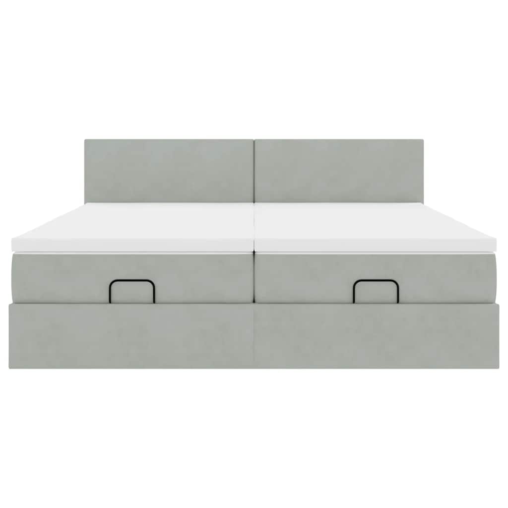 Struttura Letto Pouf con Materassi 200x200 cm Velluto