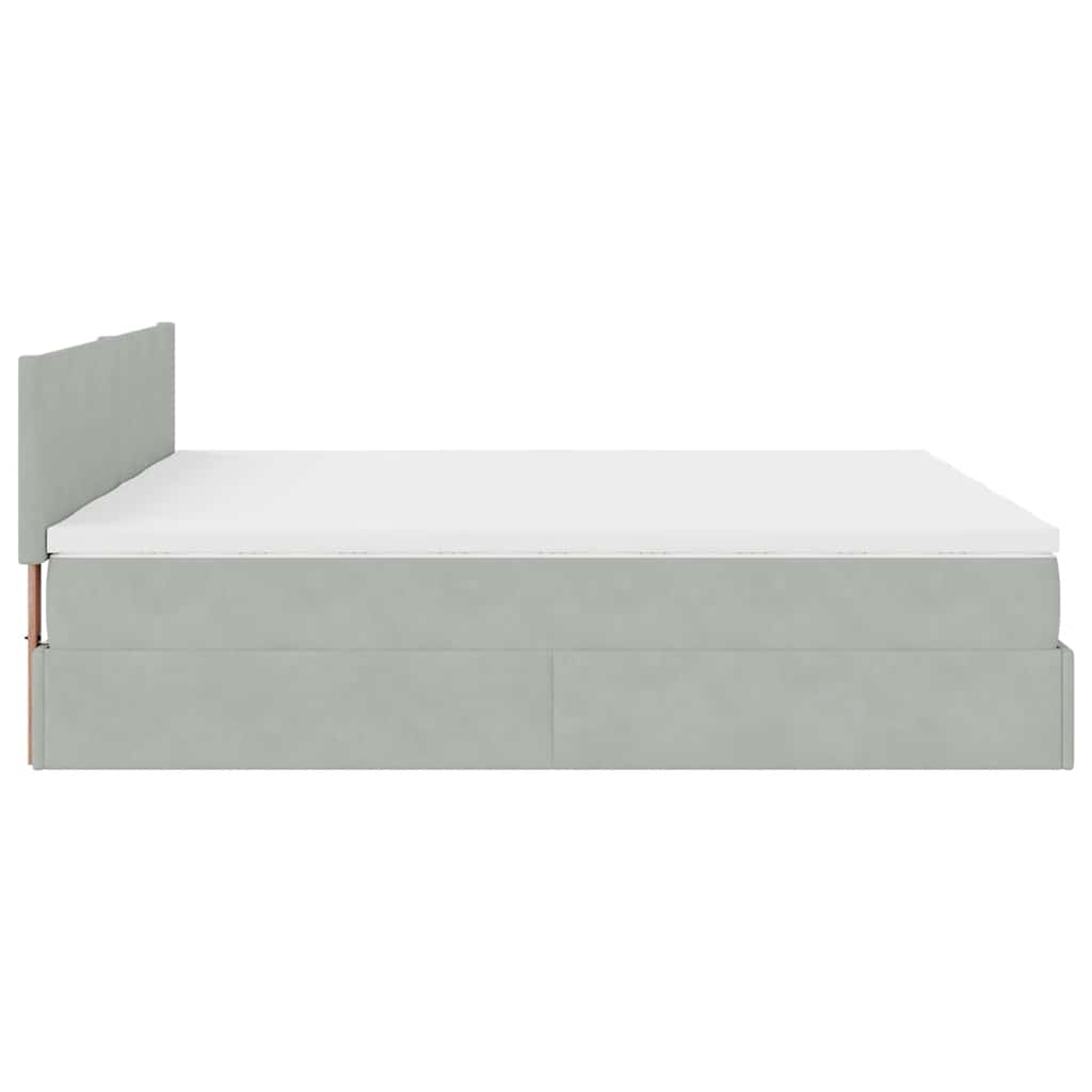 Struttura Letto Pouf con Materassi 200x200 cm Velluto
