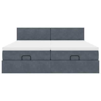 Struttura Letto Pouf con Materassi 200x200 cm Velluto - homemem39