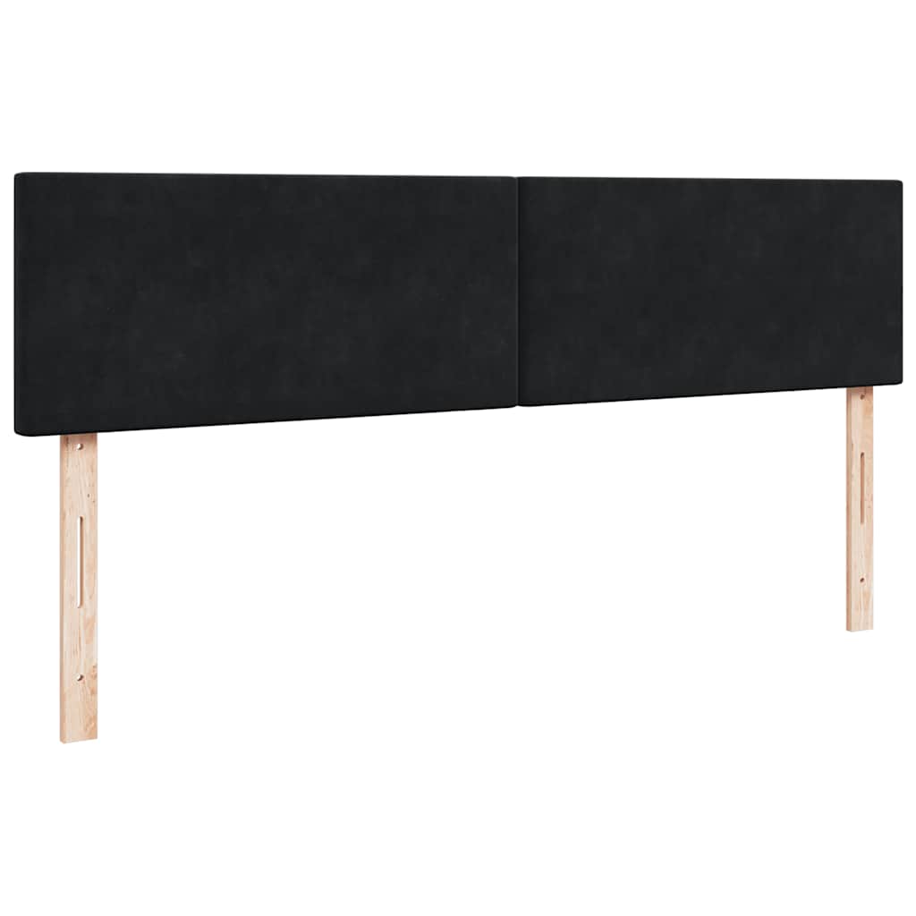 Struttura Letto Pouf con Materassi Nero 200x200 cm Velluto