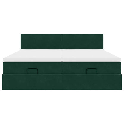 Struttura Letto Pouf con Materassi 200x200 cm Velluto