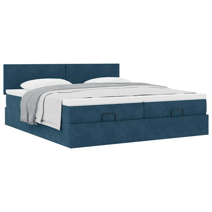 Struttura Letto Pouf con Materassi 200x200 cm Velluto | homemem39