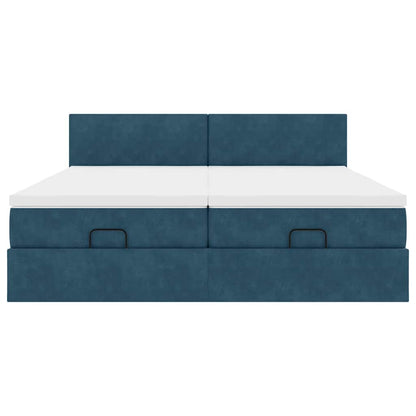 Struttura Letto Pouf con Materassi 200x200 cm Velluto | homemem39