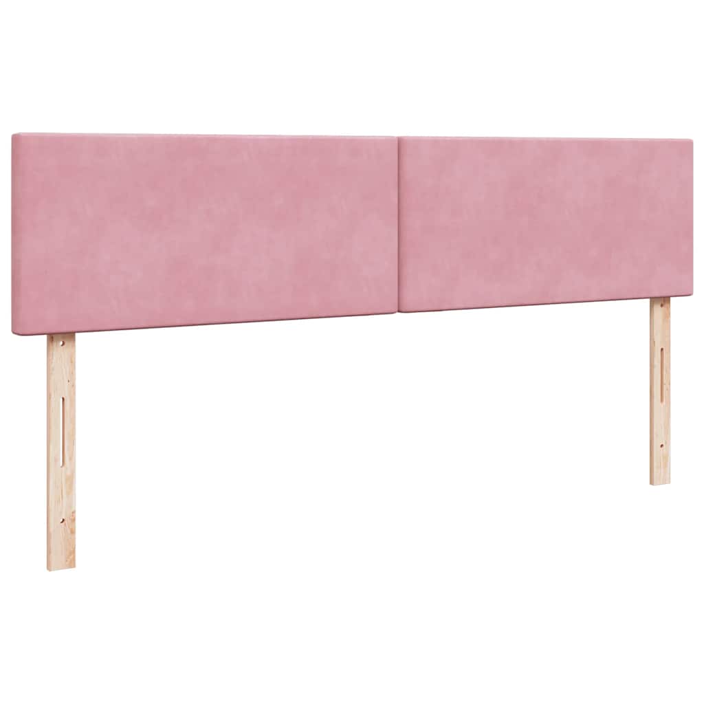 Struttura Letto Pouf con Materassi Rosa 200x200 cm Velluto
