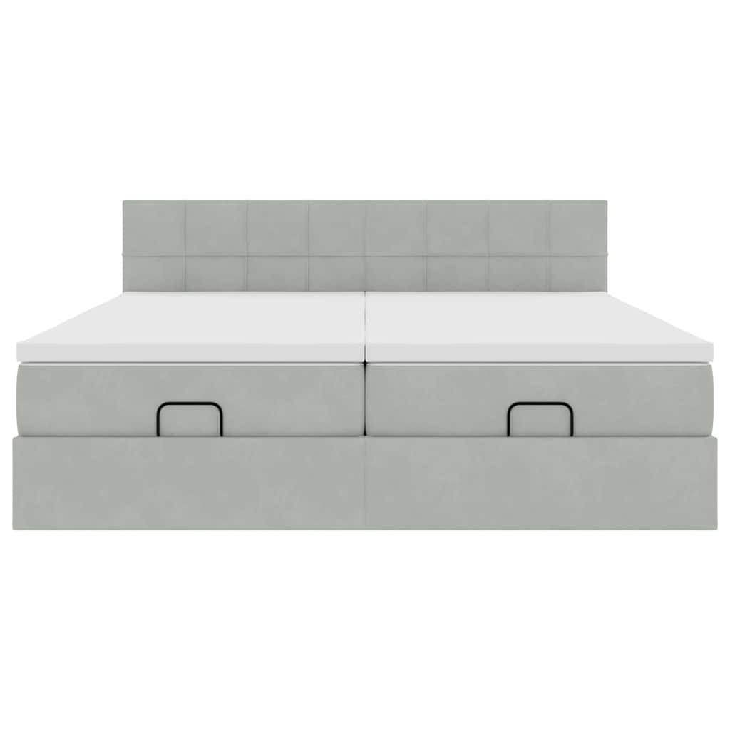 Struttura Letto Pouf con Materassi 160x200 cm in Velluto