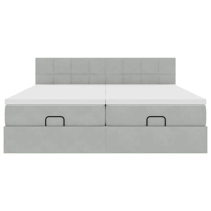 Struttura Letto Pouf con Materassi 160x200 cm in Velluto