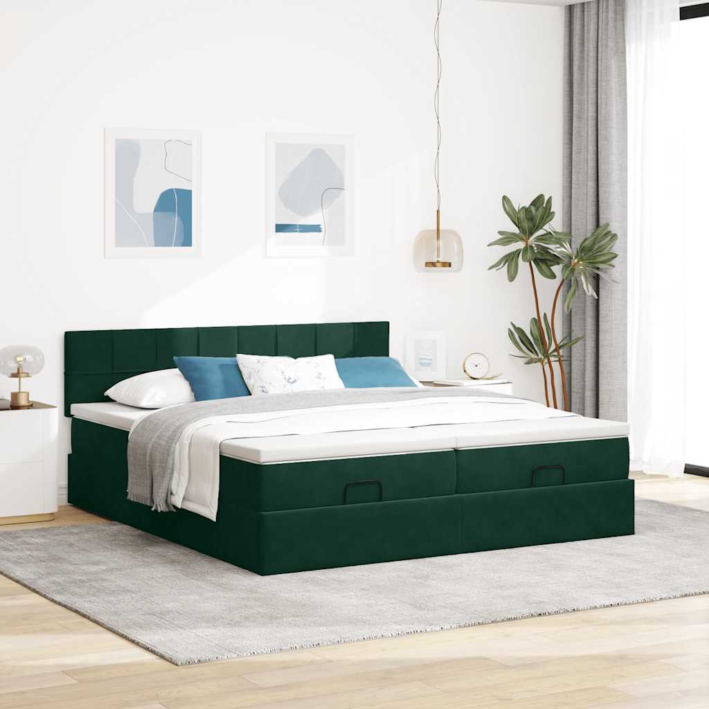 Struttura Letto Pouf con Materassi 160x200 cm Velluto | homemem39