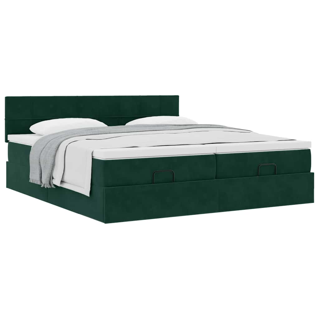Struttura Letto Pouf con Materassi 160x200 cm Velluto | homemem39