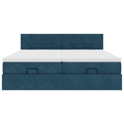 Struttura Letto Pouf con Materassi 160x200 cm Velluto | homemem39